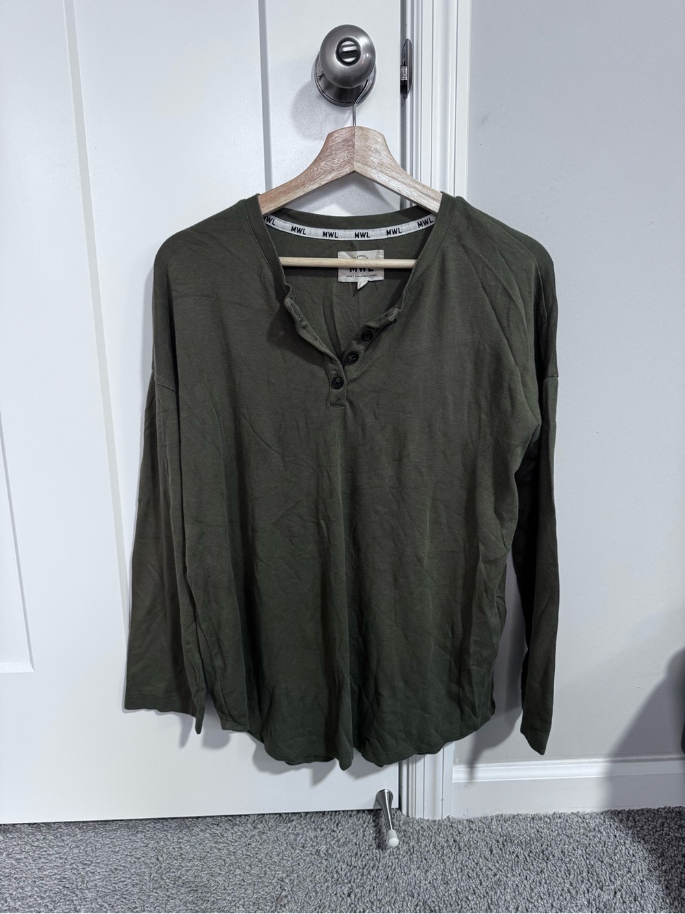Madewell Olive Green Henley Top
